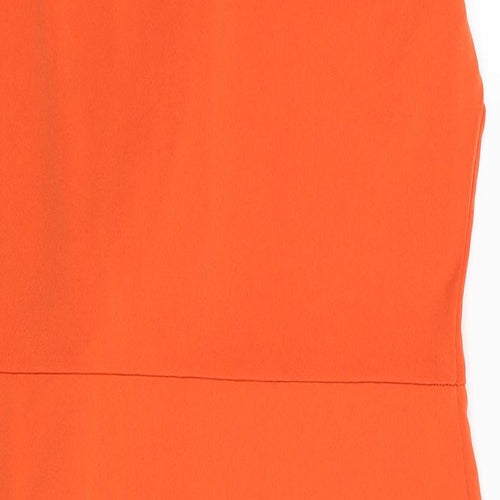 Body Flirt Womens Orange Polyester Pencil Dress Size 12 Boat Neck Pullover - Size 12-14 Knot Detail