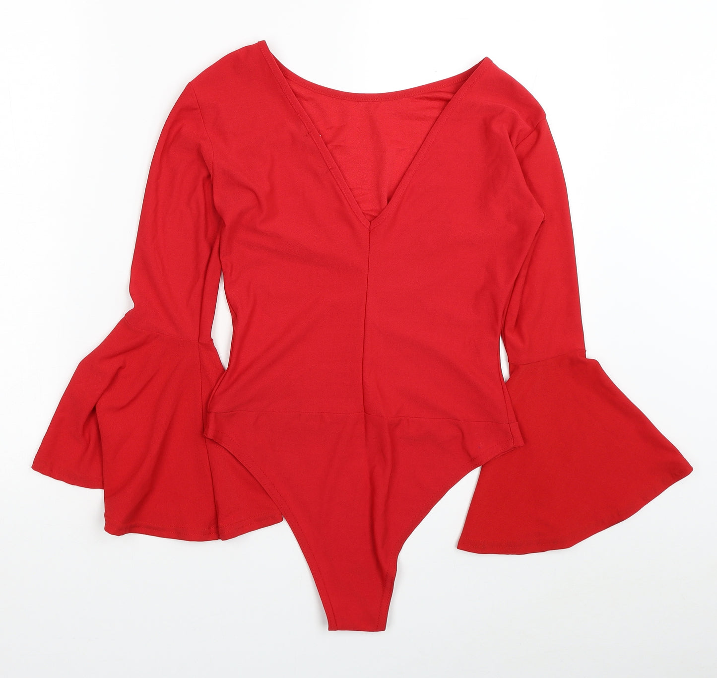 Look of the day Womens Red Polyester Bodysuit One-Piece Size 8 Snap
