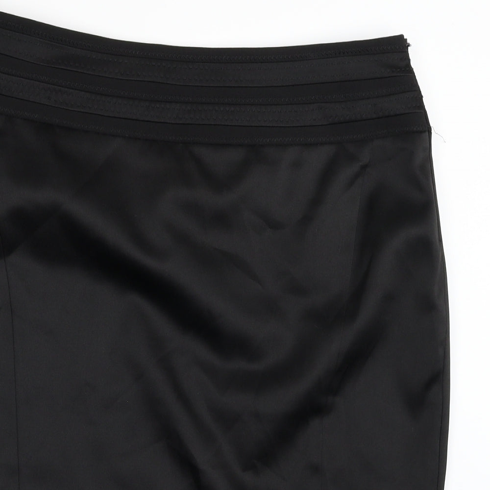 E-vie Womens Black Polyester Straight & Pencil Skirt Size 16 Zip