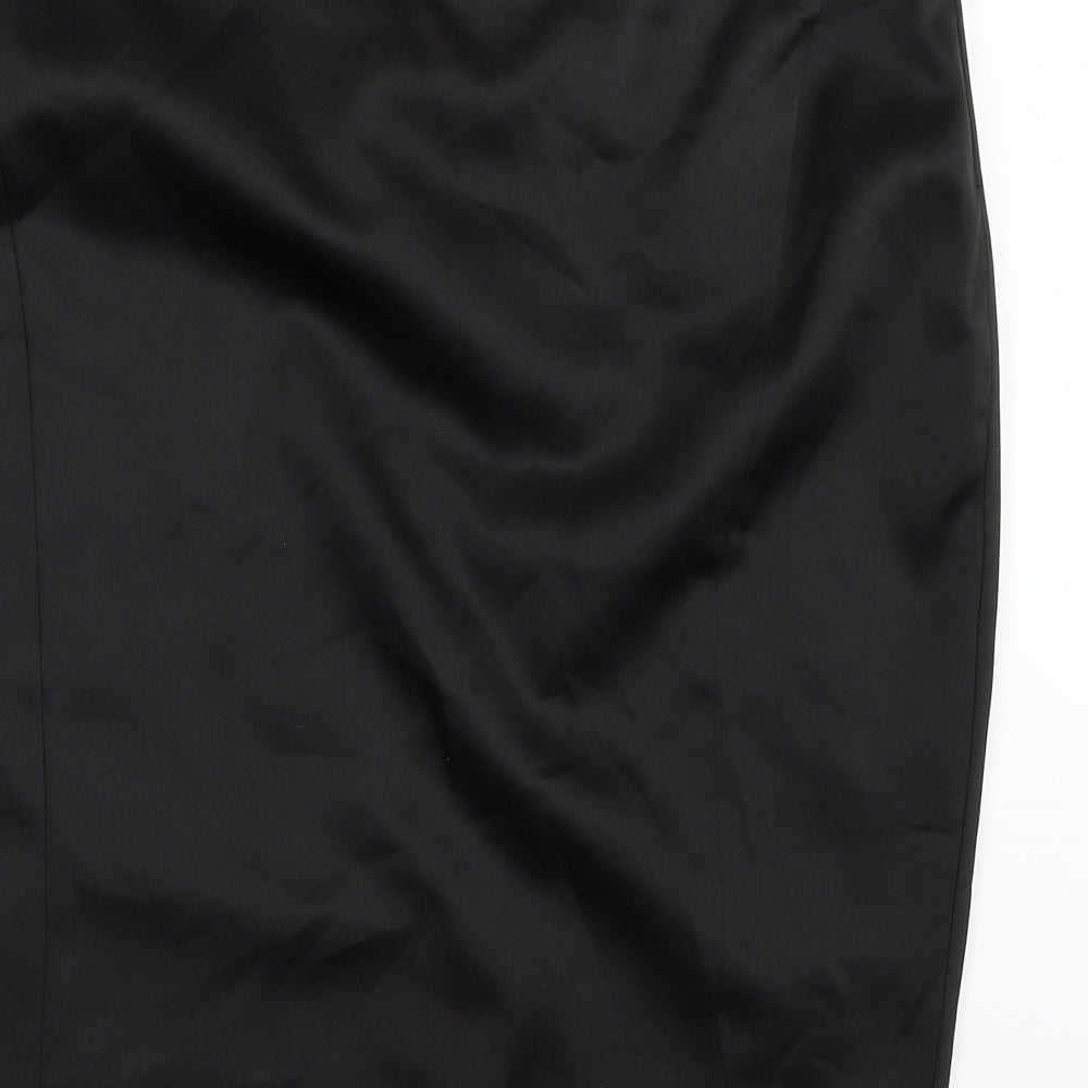 E-vie Womens Black Polyester Straight & Pencil Skirt Size 16 Zip