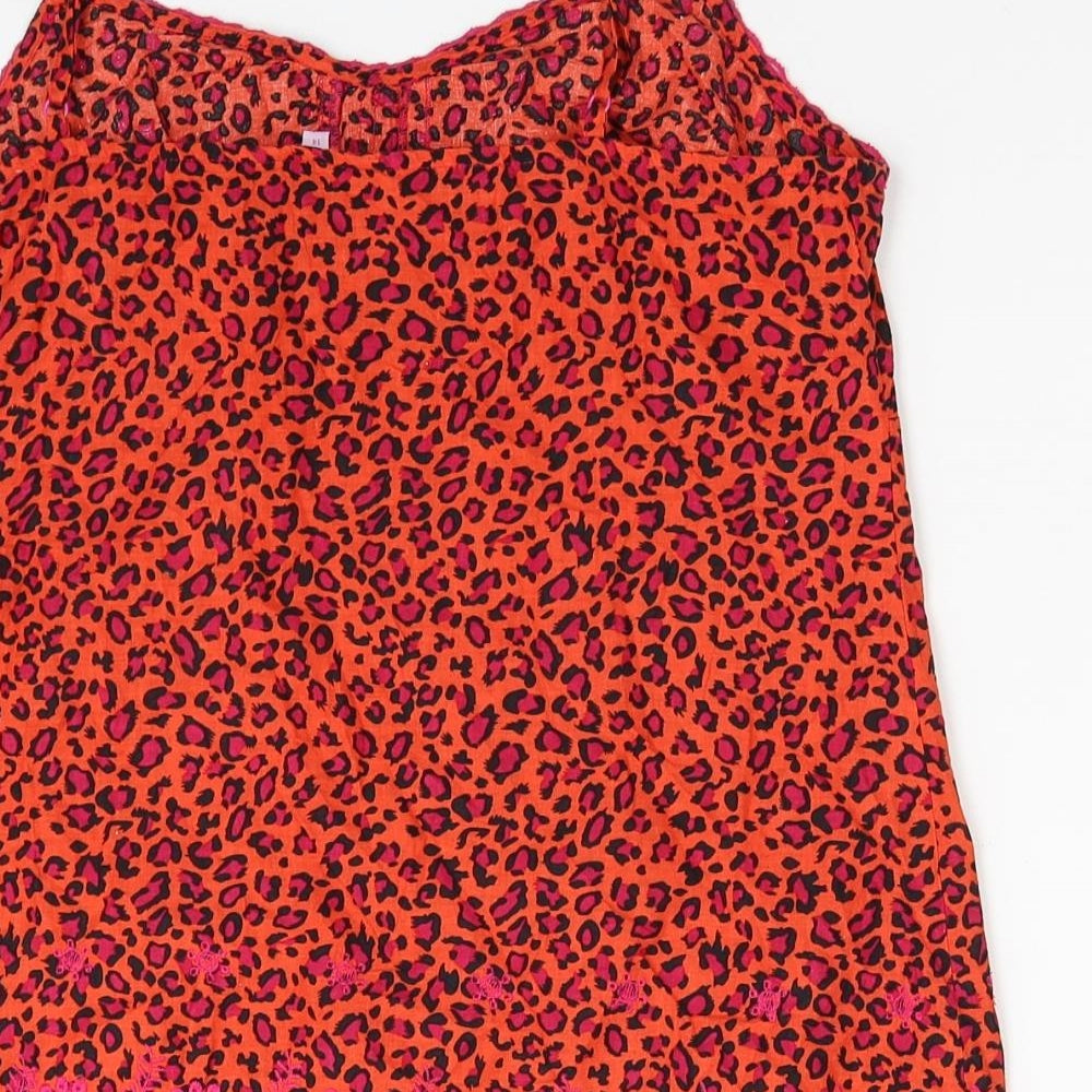 Per Una Womens Pink Animal Print Cotton Camisole Tank Size 14 Sweetheart - Leopard Print