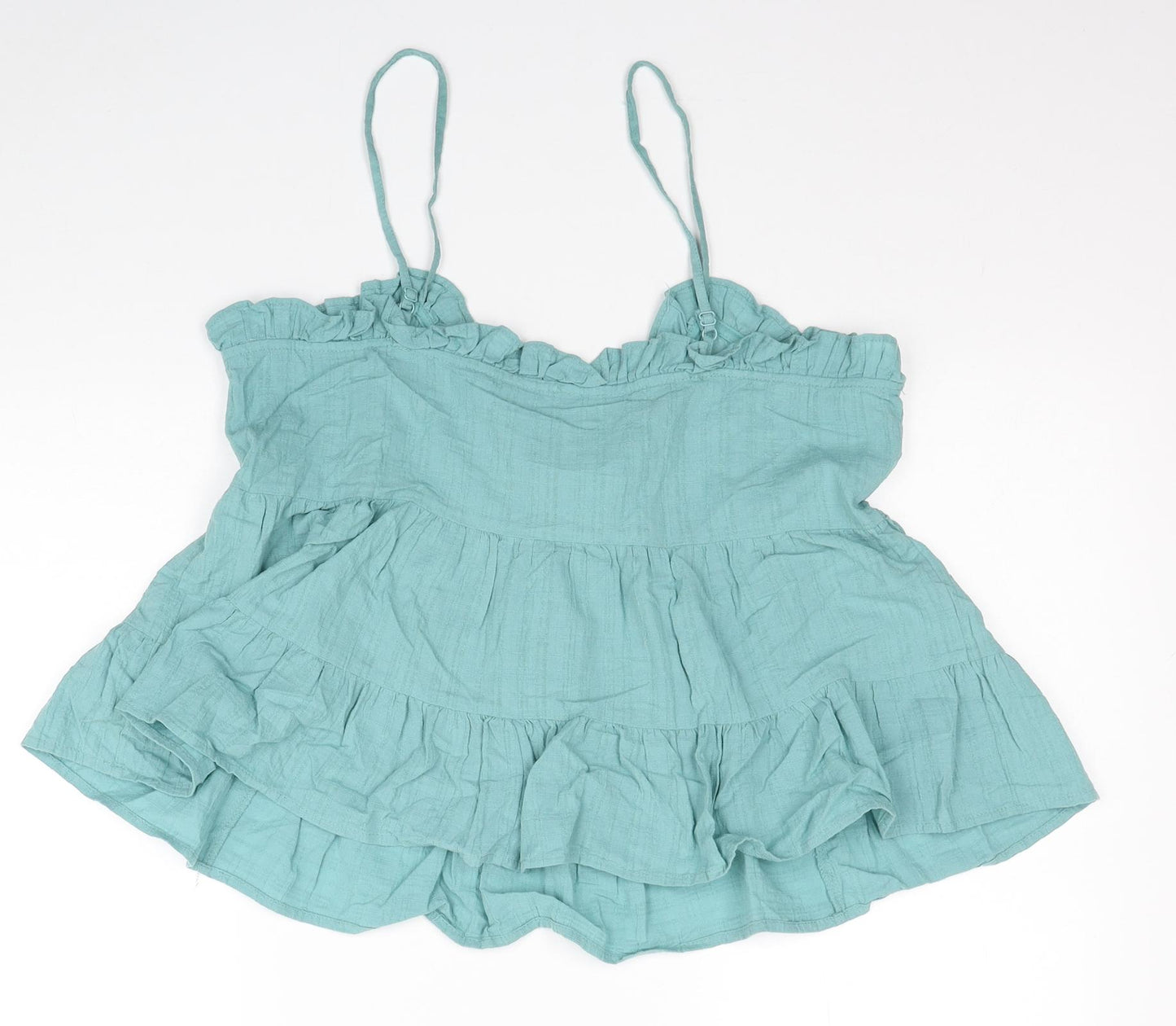 ASOS Womens Blue Cotton Camisole Tank Size 12 V-Neck