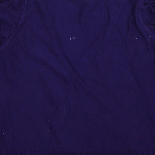Sonia Womens Purple V-Neck Cotton Cardigan Jumper Size L
