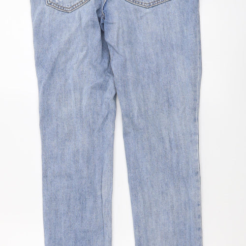 Gap Womens Blue Cotton Boyfriend Jeans Size 4 L28 in Regular Button