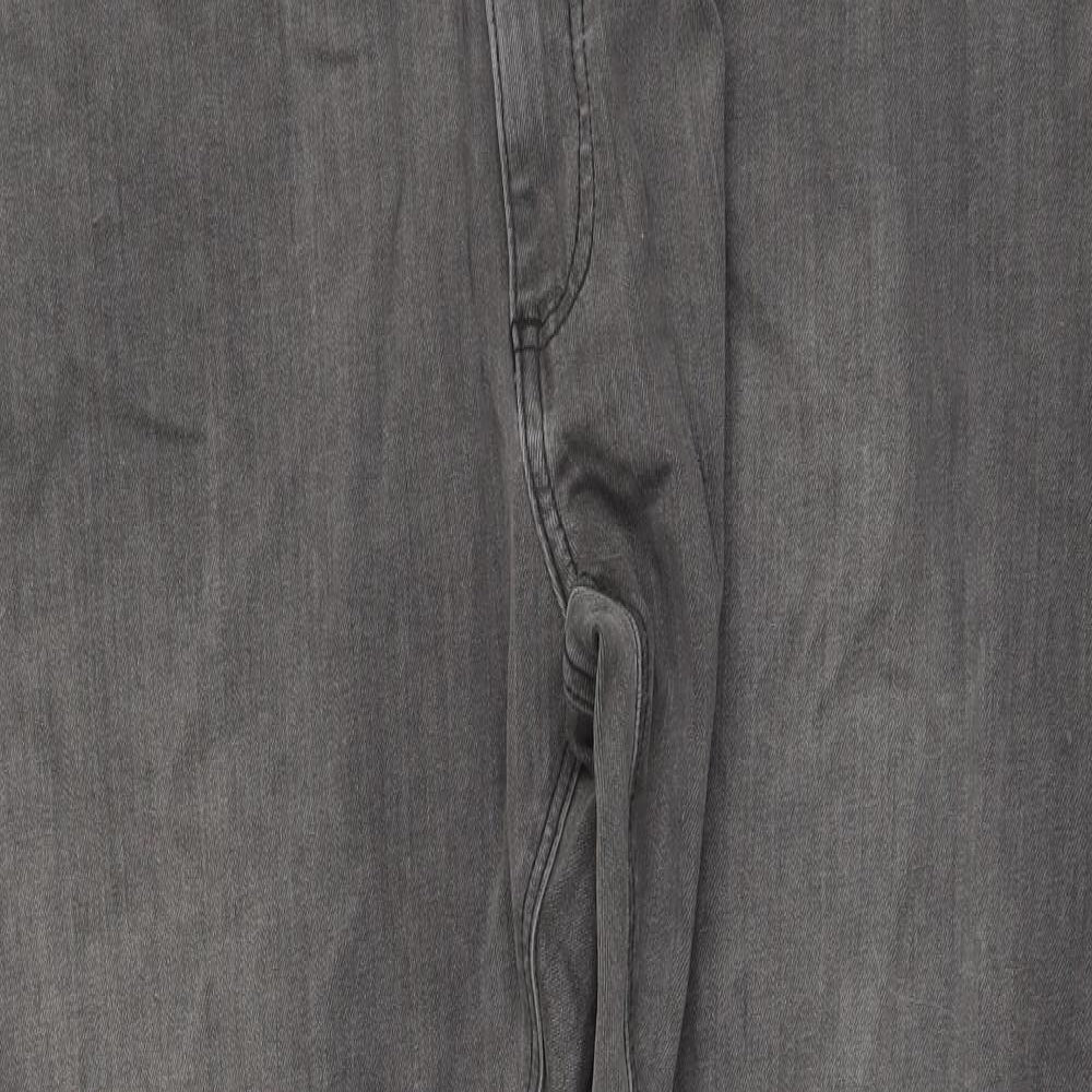 Marks and Spencer Mens Grey Cotton Straight Jeans Size 38 in L29 in Slim Button
