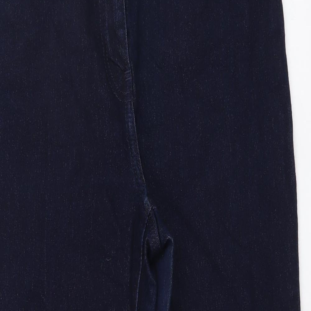 NEXT Womens Blue Cotton Cropped Jeans Size 10 L25 in Regular Button