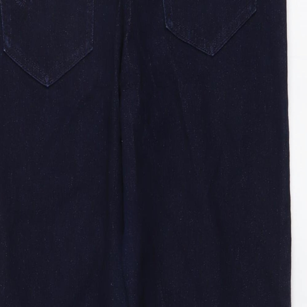 NEXT Womens Blue Cotton Cropped Jeans Size 10 L25 in Regular Button