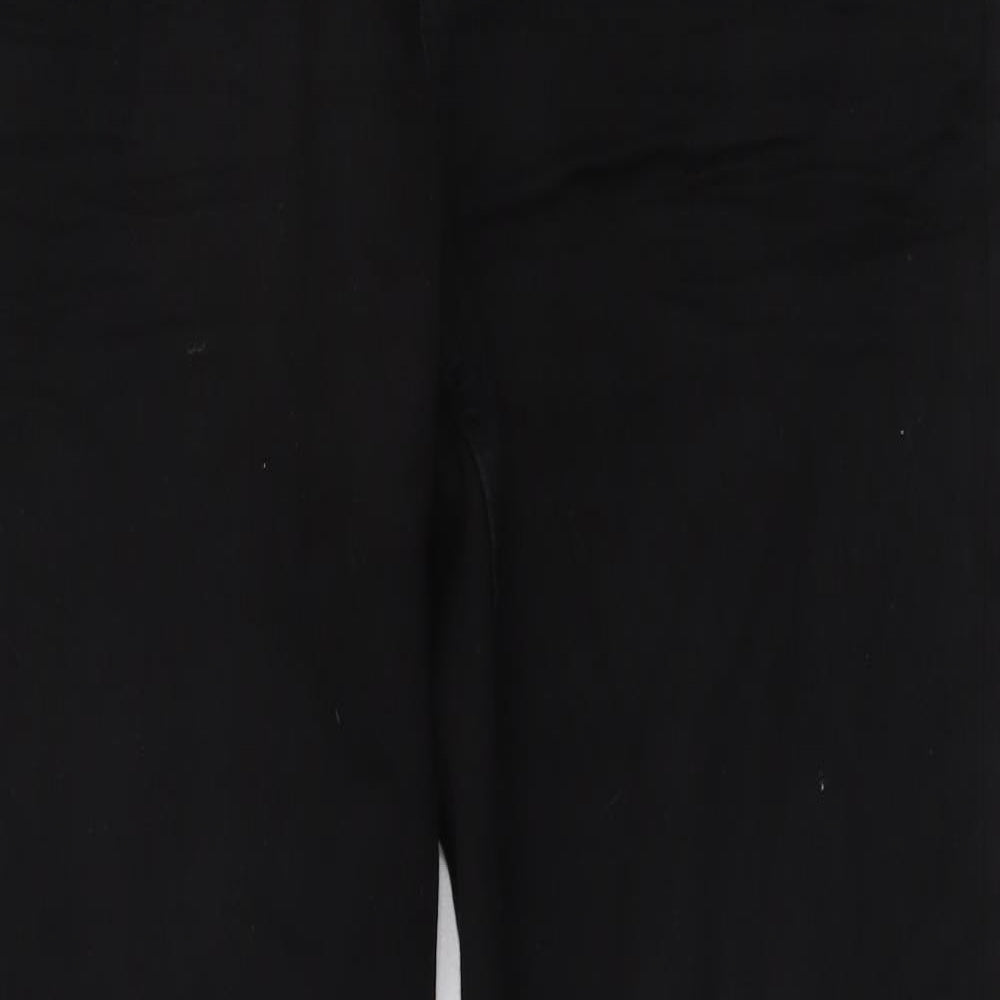 Marks and Spencer Womens Black Cotton Straight Jeans Size 12 L27 in Regular Button