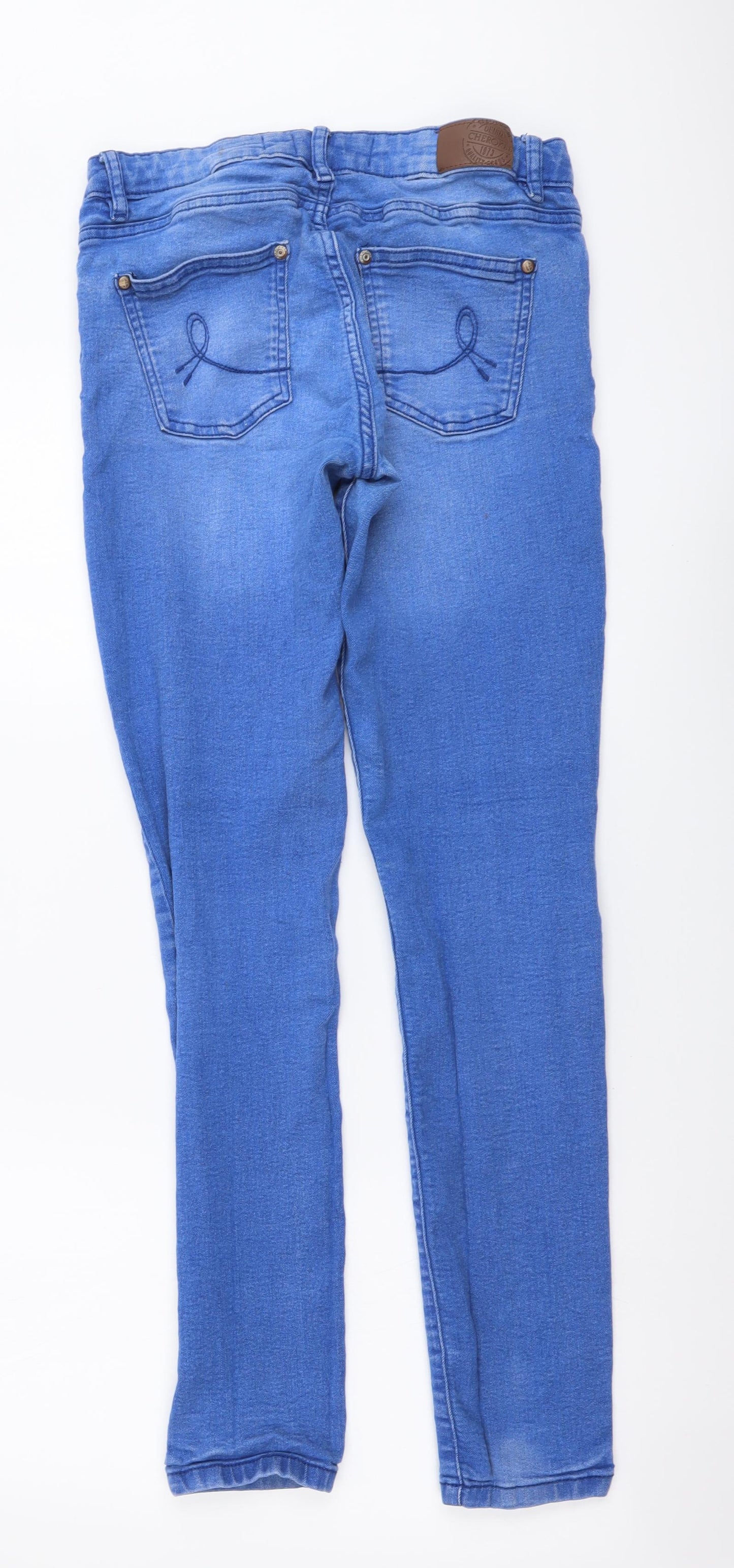 Cherokee Womens Blue Cotton Skinny Jeans Size 8 L29 in Regular Button