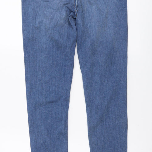 F&F Womens Blue Cotton Skinny Jeans Size 10 L30 in Regular Button