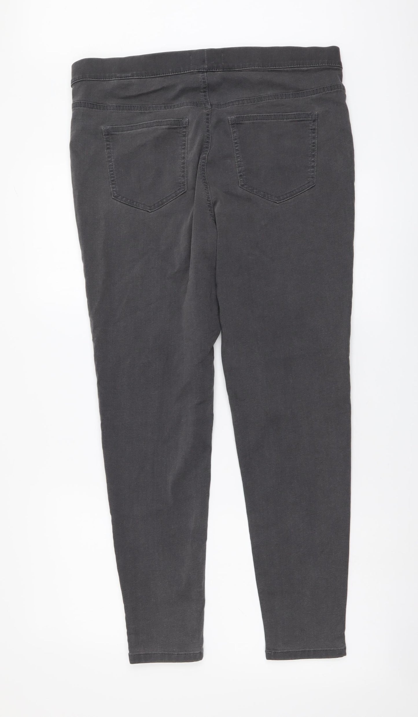 Marks and Spencer Womens Grey Cotton Jegging Leggings Size 16 L28 in