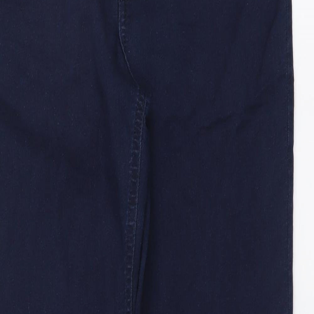 Marks and Spencer Womens Blue Cotton Skinny Jeans Size 8 L28 in Regular Button