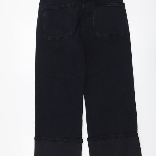 Emma Willis Womens Blue Cotton Wide-Leg Jeans Size 10 L25 in Regular Button