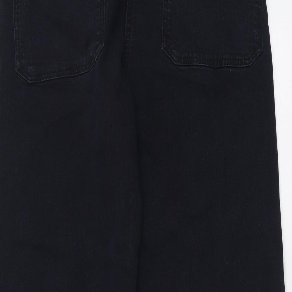 Emma Willis Womens Blue Cotton Wide-Leg Jeans Size 10 L25 in Regular Button