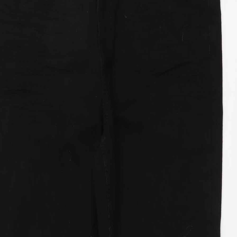 Marks and Spencer Womens Black Cotton Bootcut Jeans Size 16 L29 in Regular Button