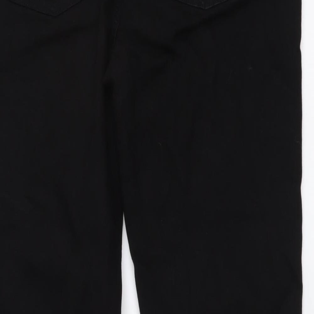 Marks and Spencer Womens Black Cotton Bootcut Jeans Size 16 L29 in Regular Button
