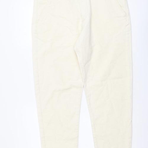 Marks and Spencer Womens Beige Cotton Tapered Jeans Size 34 in L29 in Regular Button