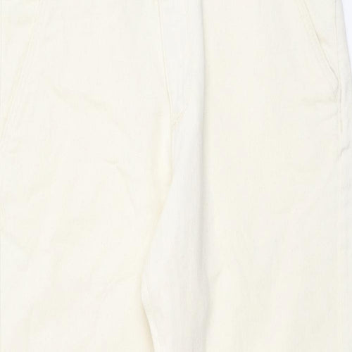 Marks and Spencer Womens Beige Cotton Tapered Jeans Size 34 in L29 in Regular Button