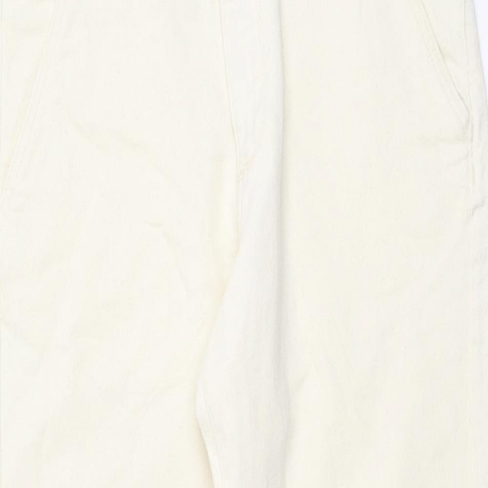 Marks and Spencer Womens Beige Cotton Tapered Jeans Size 34 in L29 in Regular Button