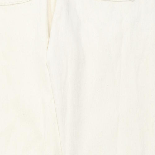 Marks and Spencer Womens Beige Cotton Tapered Jeans Size 34 in L29 in Regular Button