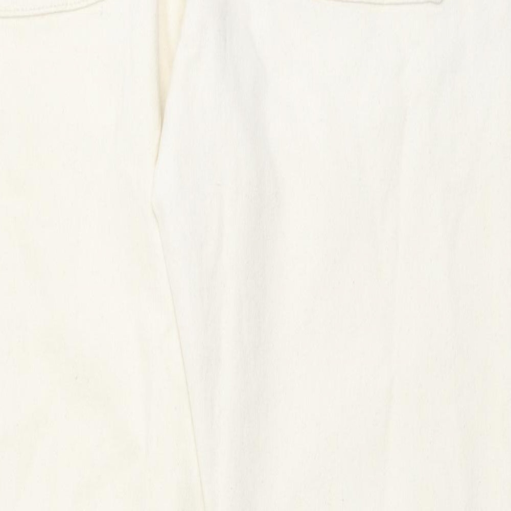 Marks and Spencer Womens Beige Cotton Tapered Jeans Size 34 in L29 in Regular Button