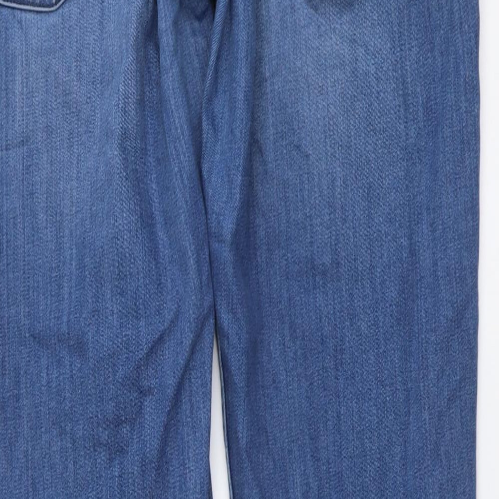 7 For All Mankind Mens Blue Cotton Straight Jeans Size 32 in L30 in Regular Button