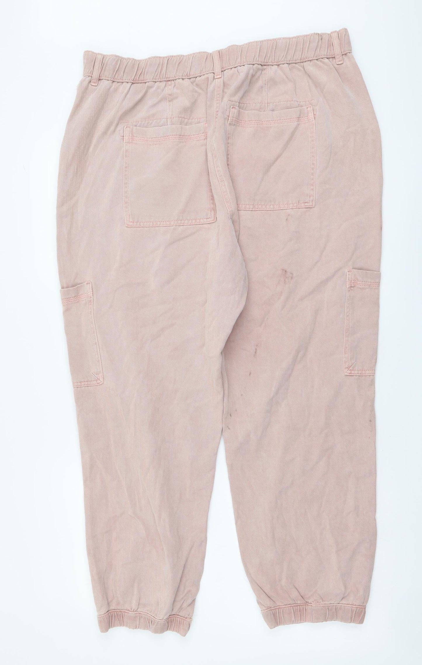 Per Una Womens Pink Cotton Mom Jeans Size 18 L27 in Regular Button