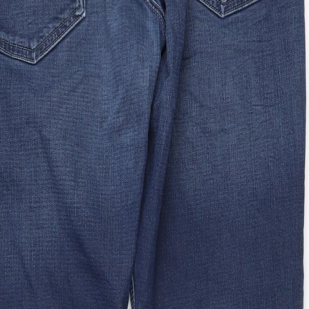 JACK & JONES Mens Blue Cotton Straight Jeans Size 36 in L32 in Regular Button