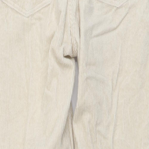 Monki Womens Beige Cotton Straight Jeans Size S L26 in Slim Button