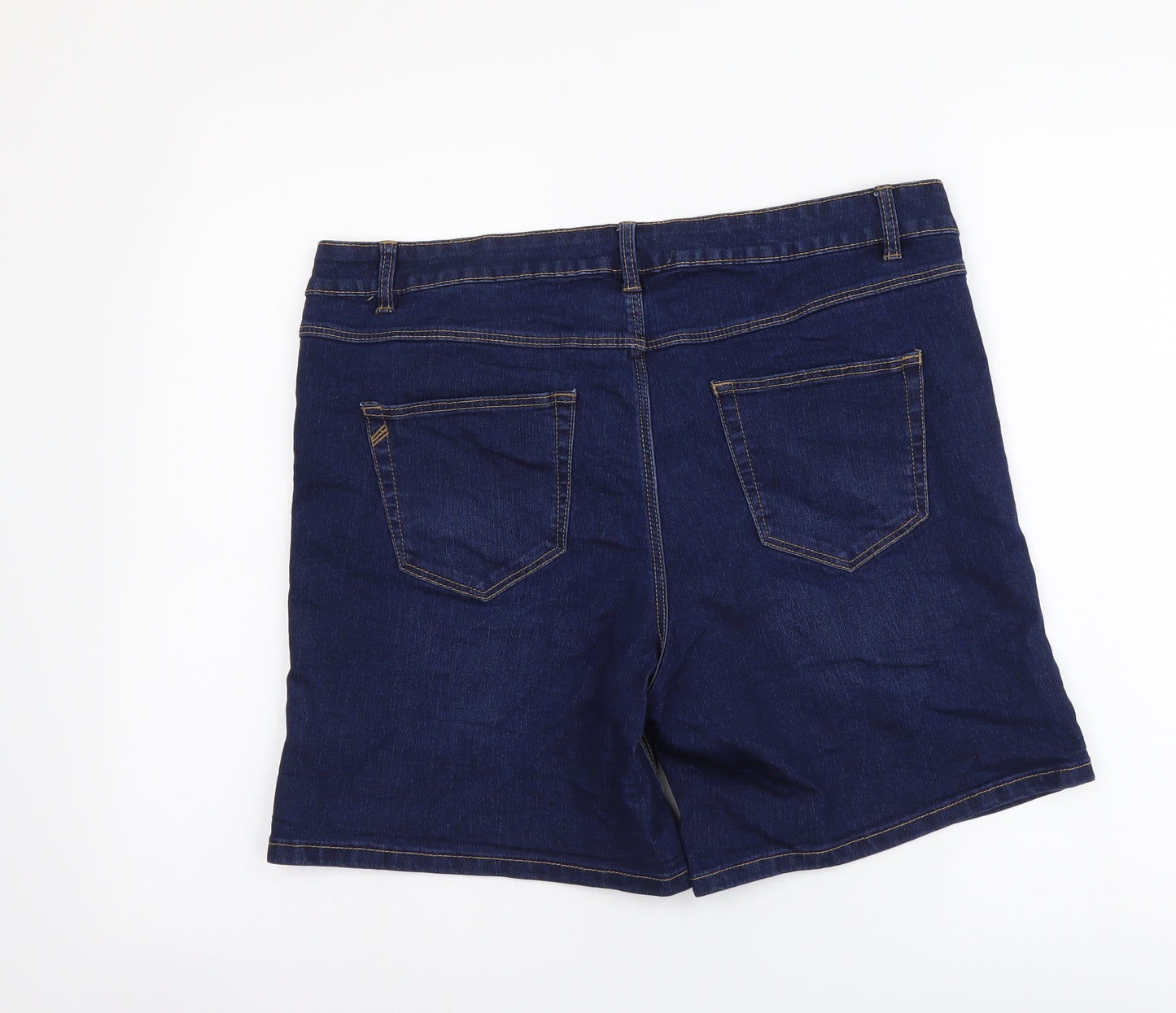George Womens Blue Cotton Biker Shorts Size 16 L7 in Regular Button