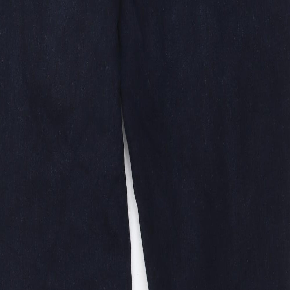 Marks and Spencer Womens Blue Cotton Bootcut Jeans Size 14 L32 in Regular Button