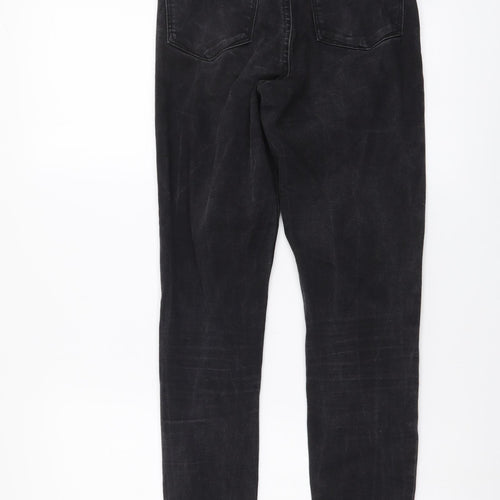 Denim & Co. Womens Black Cotton Skinny Jeans Size 10 L28 in Regular Button