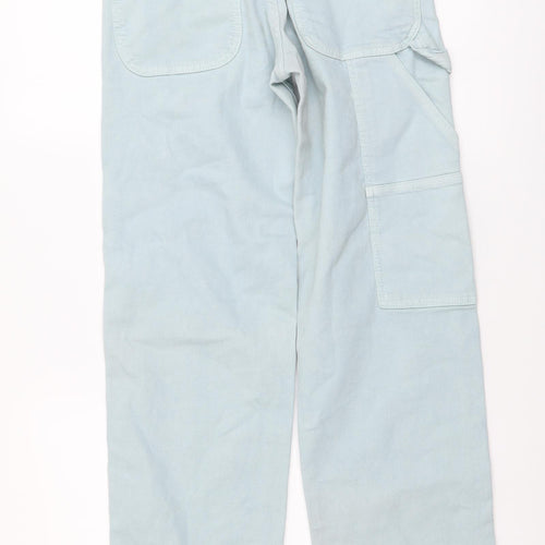 Zara Womens Blue Cotton Straight Jeans Size XS L29 in Regular Button