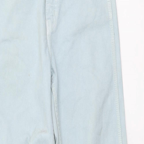 Zara Womens Blue Cotton Straight Jeans Size XS L29 in Regular Button