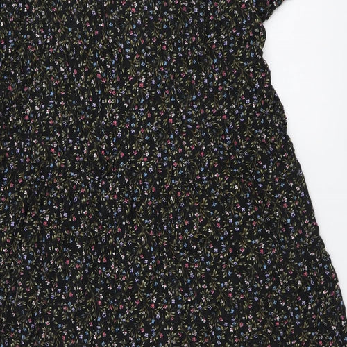 Bentley Womens Multicoloured Floral Cotton A-Line Size L Mock Neck Pullover