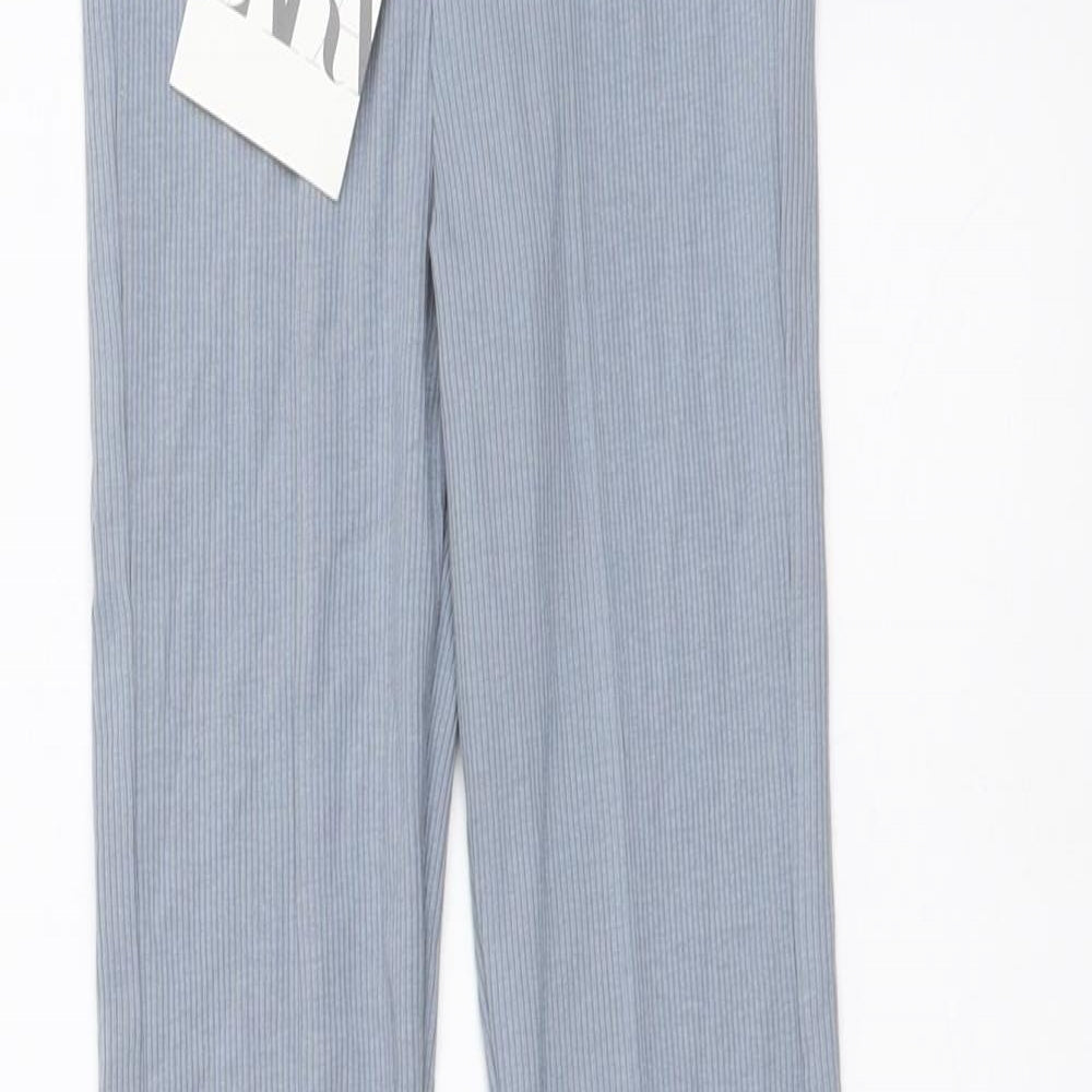 Zara Girls Blue Cotton Jogger Trousers Size 7 Years Regular Pullover - Ribbed