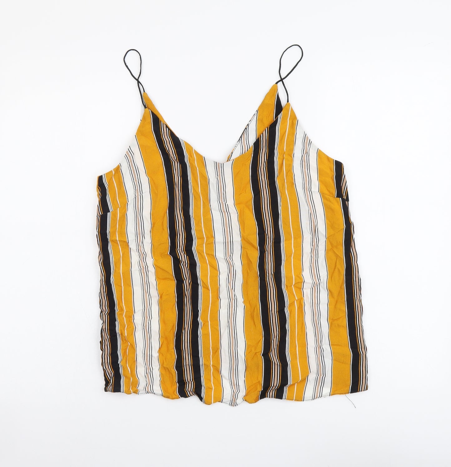 New Look Womens Multicoloured Striped Viscose Camisole Tank Size 8 V-Neck