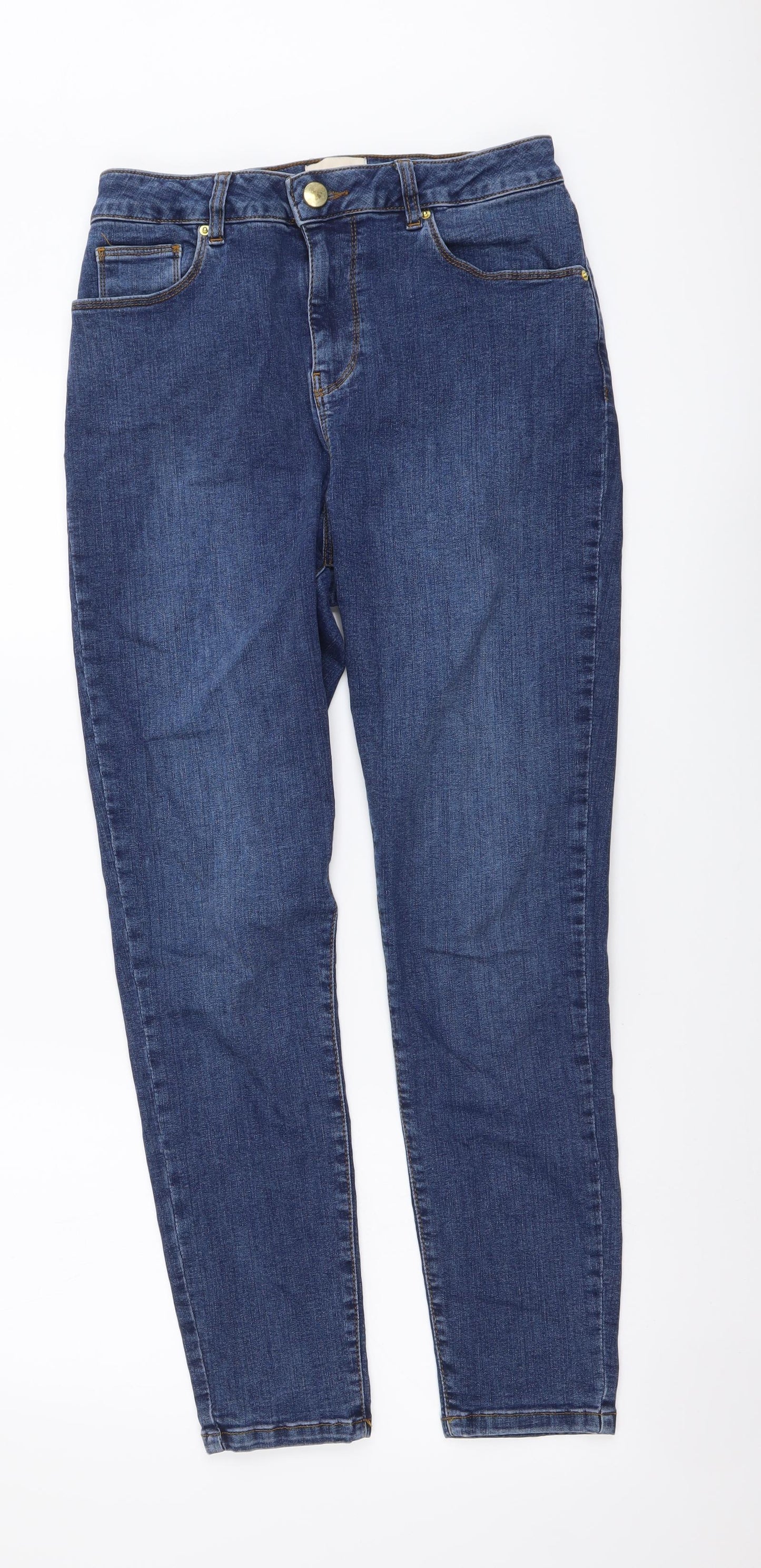 Mauvette Womens Blue Cotton Skinny Jeans Size 30 in L32 in Regular Button