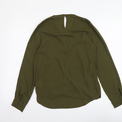 New Look Womens Green Polyester Basic Blouse Size 8 Round Neck