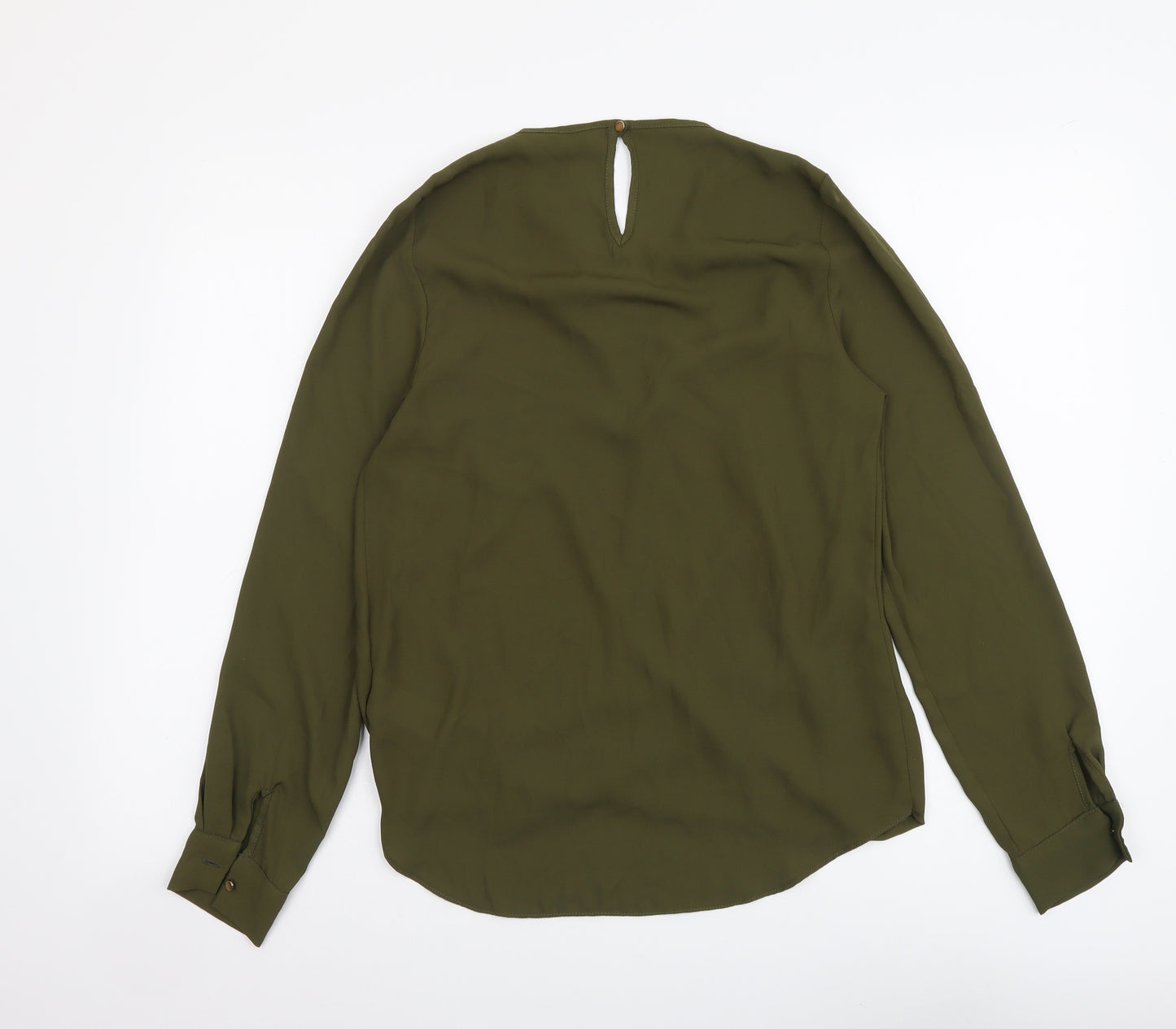 New Look Womens Green Polyester Basic Blouse Size 8 Round Neck
