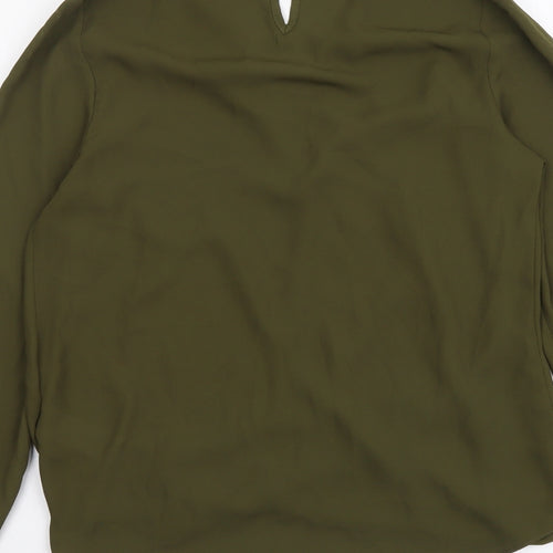 New Look Womens Green Polyester Basic Blouse Size 8 Round Neck