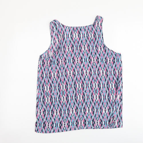 Primark Womens Multicoloured Geometric Polyester Basic Tank Size 10 Round Neck
