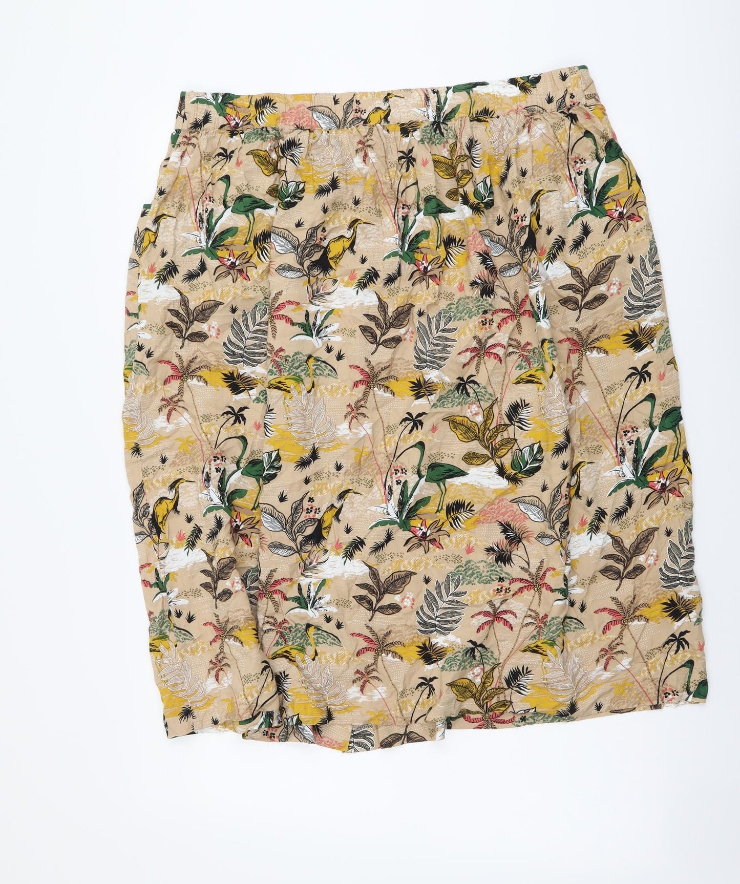 TU Womens Multicoloured Floral Viscose A-Line Skirt Size 16 Button