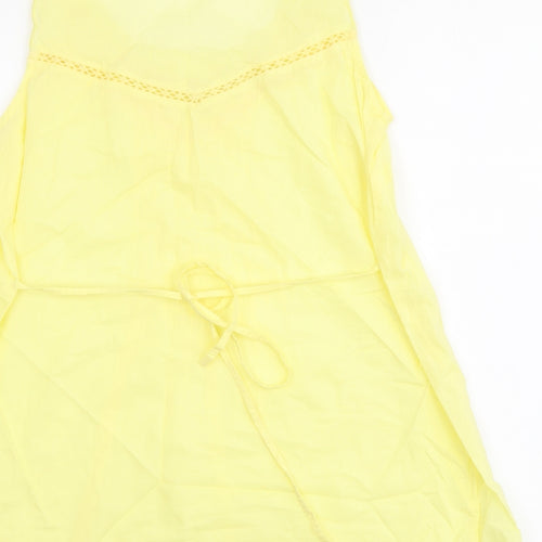 Oasis Womens Yellow Cotton Basic Tank Size 10 Scoop Neck