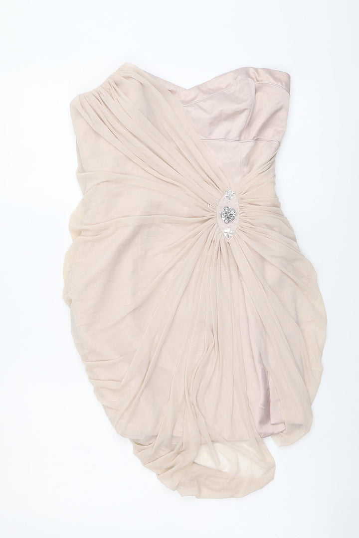 Lipsy Womens Pink Polyamide Mini Size 10 Sweetheart Zip