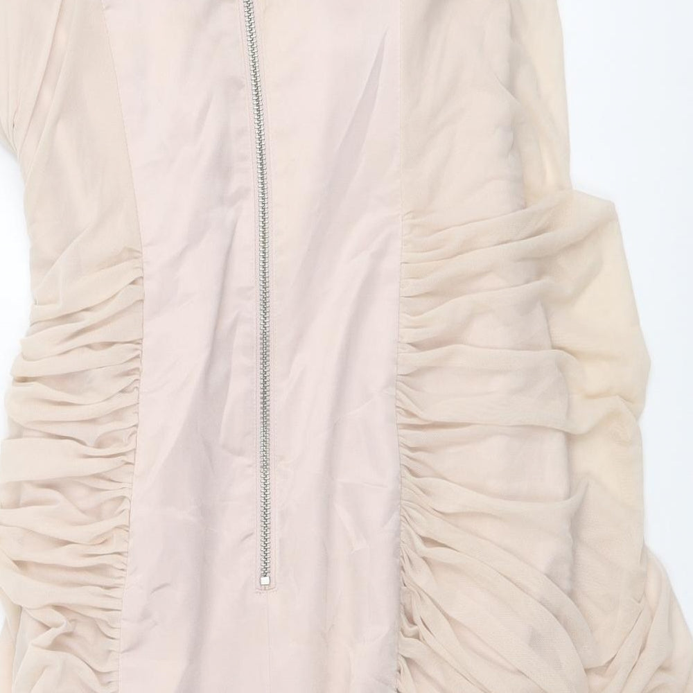 Lipsy Womens Pink Polyamide Mini Size 10 Sweetheart Zip