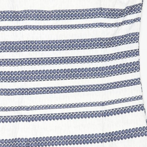 Stella Womens White Striped Polyester A-Line Size 12 Round Neck Zip