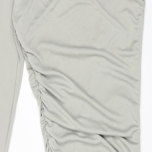 Zara Womens Grey Polyester Bodycon Size XS Off the Shoulder Zip
