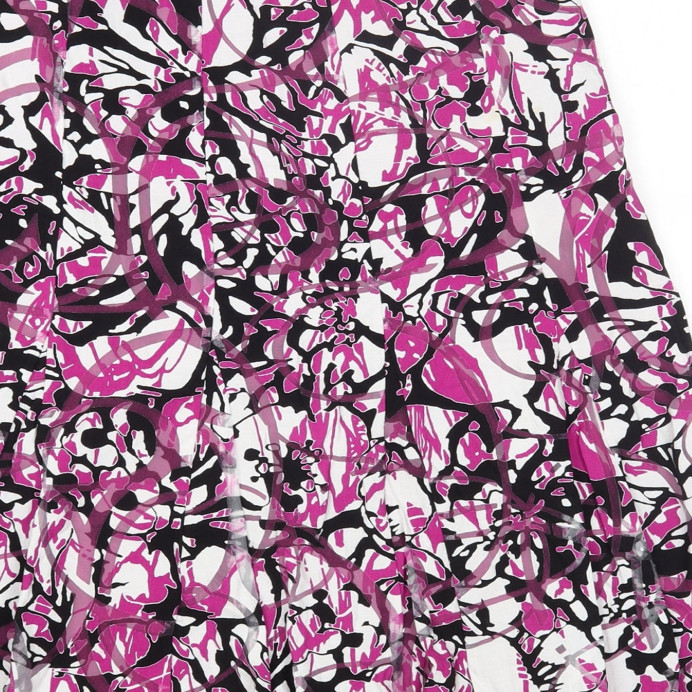 Per Una Womens Multicoloured Geometric Viscose Flare Skirt Size 14 Zip