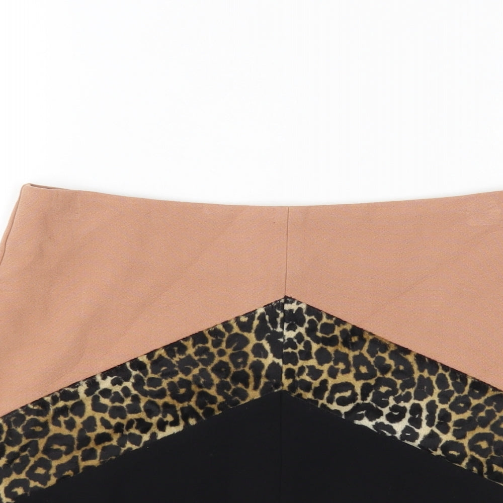 River Island Womens Multicoloured Striped Cotton Mini Skirt Size 8 Zip